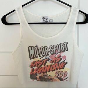 Princess Polly motor sport tank top white size 6